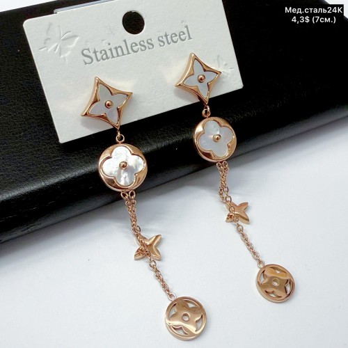 Сережки мед.сталь24К 10456 ( 7 см.)